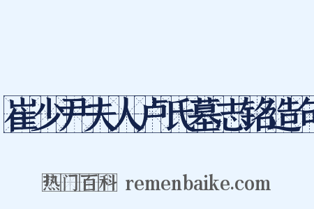 崔少尹夫人卢氏墓志铭造句是什么意思的图片